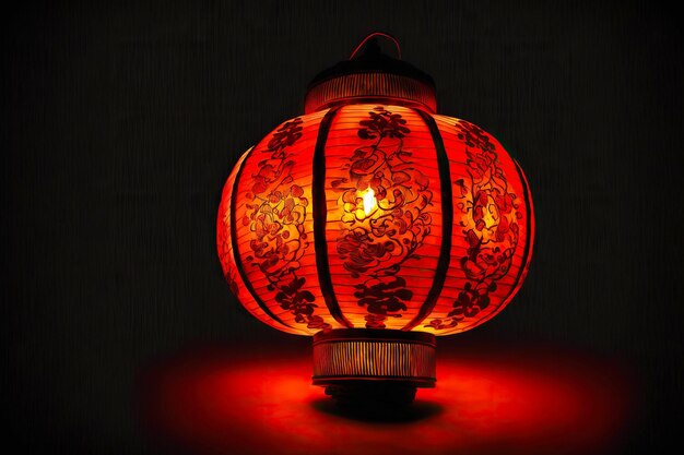 Photo traditional asian red burning lanterns for decoration for chinese new year