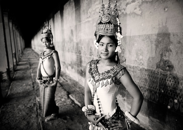 Traditional aspara dancers, Siem Reap, Cambodia.