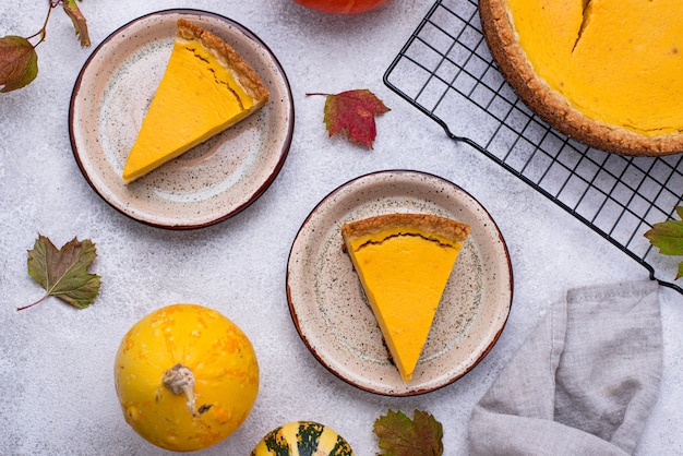 Traditional autumn American pumpkin pie