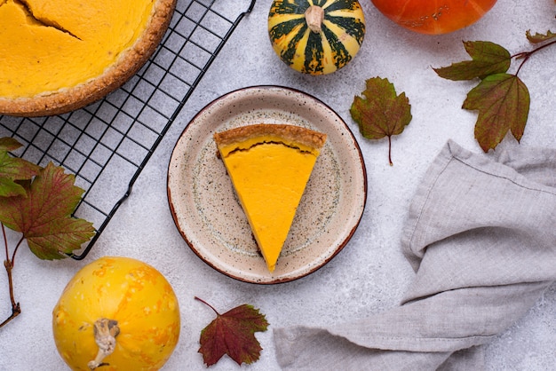 Traditional autumn American pumpkin pie