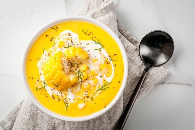 Traditional autumn corn soup