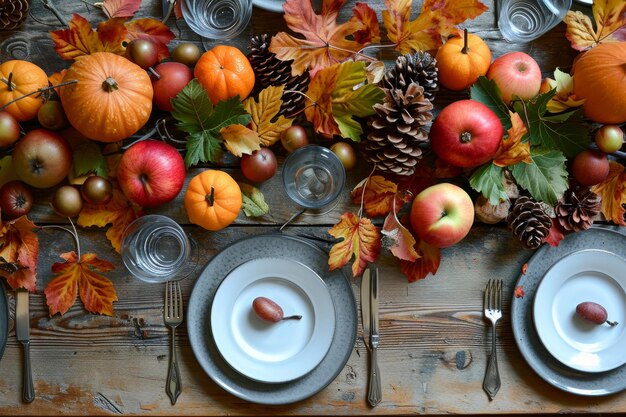 伝統的な秋の収の茶色のテーブル アイを生成します