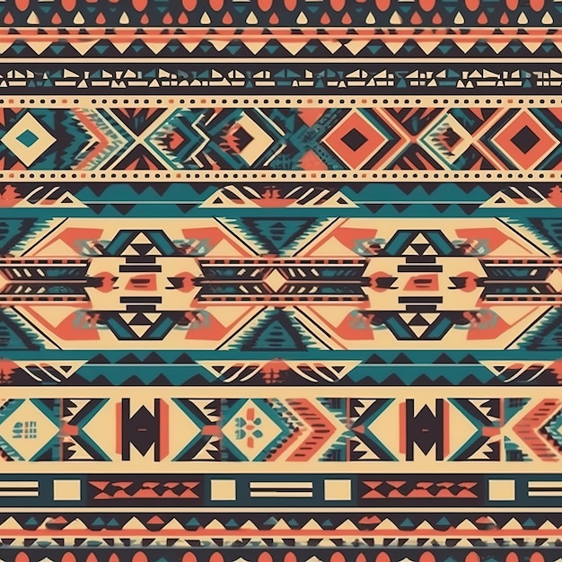 Traditional aztec pattern design generative ai