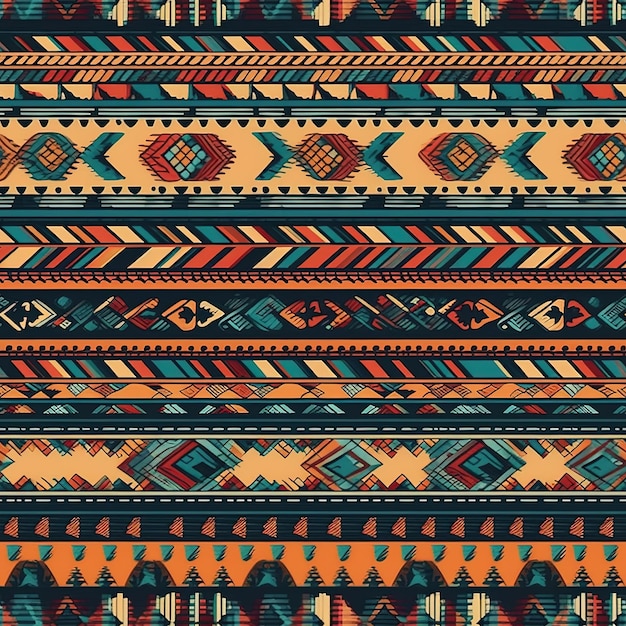 Traditional aztec pattern design generative ai