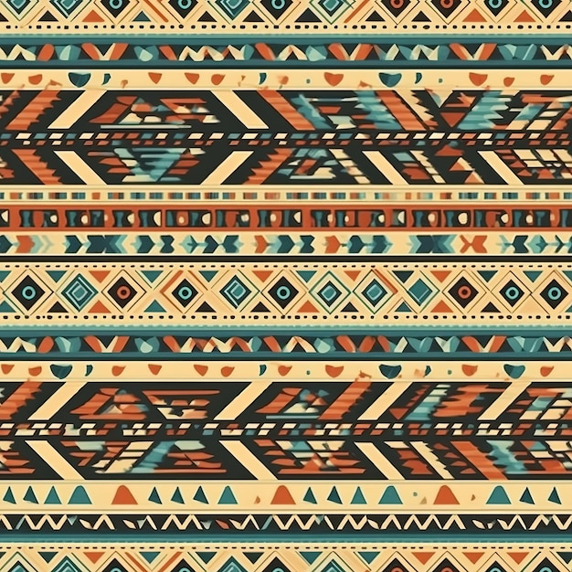 Traditional aztec pattern design generative ai