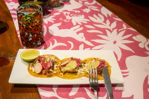 Traditional barbecue tacos or birria in mexico regional food