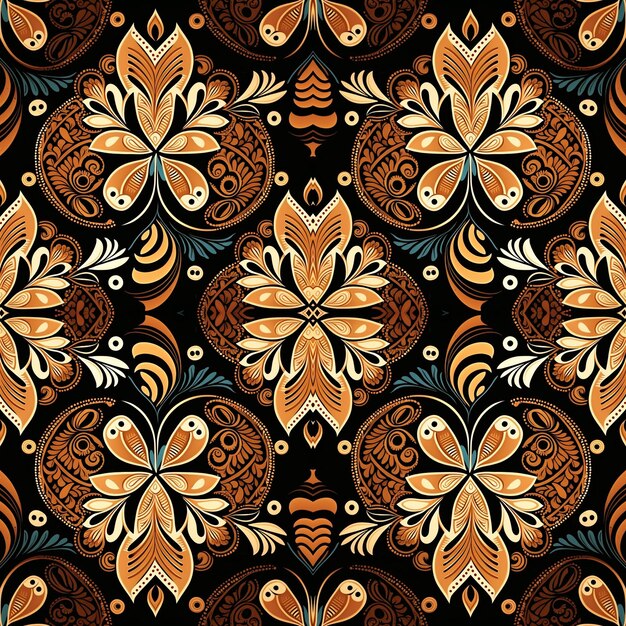 Photo traditional batik seamless pattern