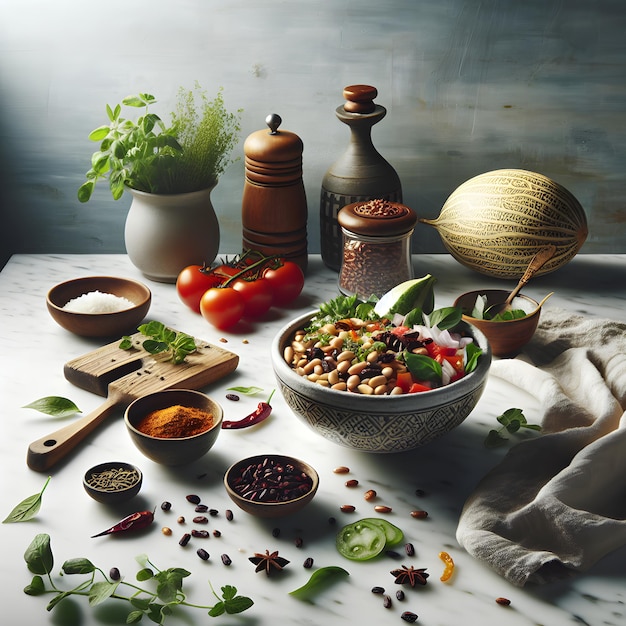 Photo traditional bogobe jwa lerotse with sorghum on marble counter