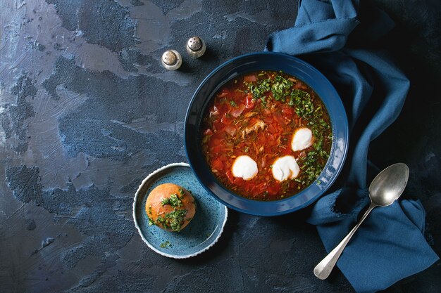 Traditional borscht soup