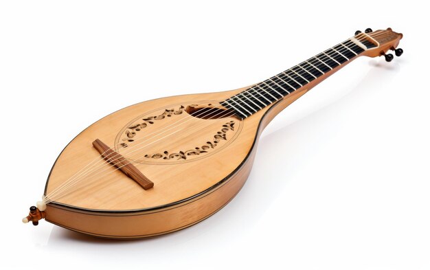 Traditional Bouzouki Instrument on transparent background