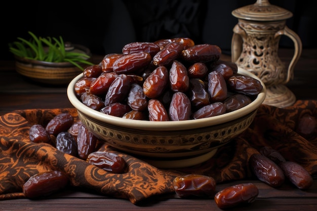 a traditional bowl of dates