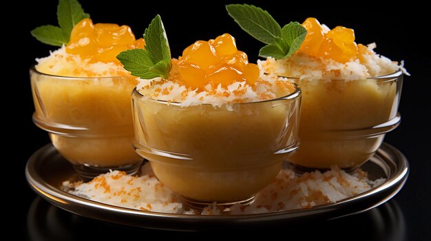 Photo traditional brazilian dessert made with egg yolks sugar and coconut