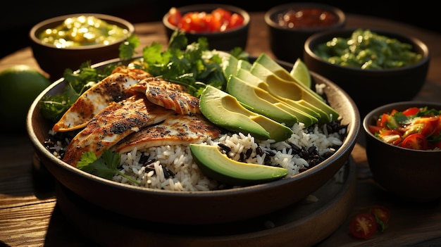 Traditional Brazilian feijoada food Full table to serve