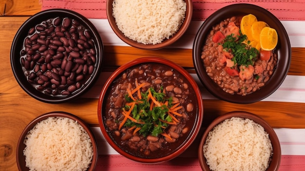 Photo traditional brazilian feijoada food