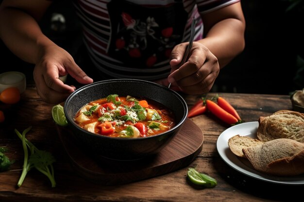 Traditional Brazilian Food Stew Moqueca with Delicious Ingredients