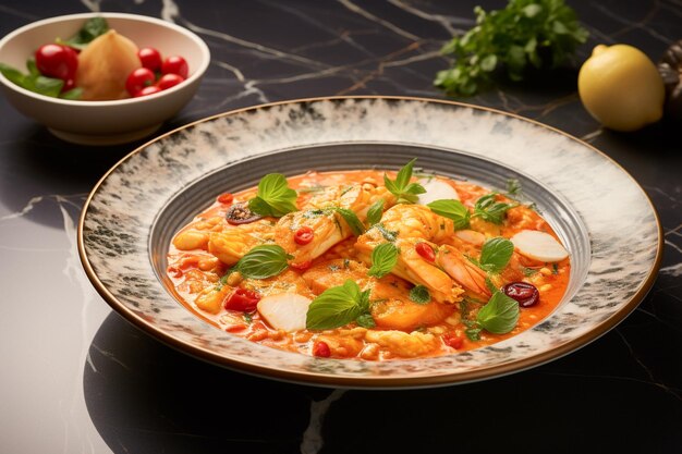 Traditional Brazilian Food Stew Moqueca with Delicious Ingredients