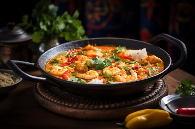 Traditional Brazilian Food Stew Moqueca with Delicious Ingredients