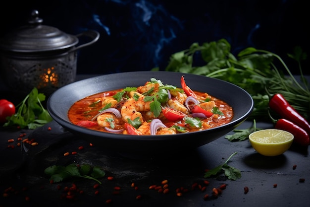 Traditional Brazilian Food Stew Moqueca with Delicious Ingredients