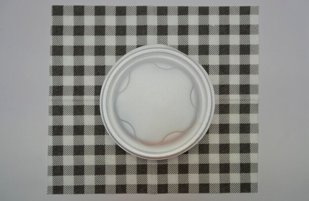 Traditional Brazilian marmitex in packaging with styrofoam lid