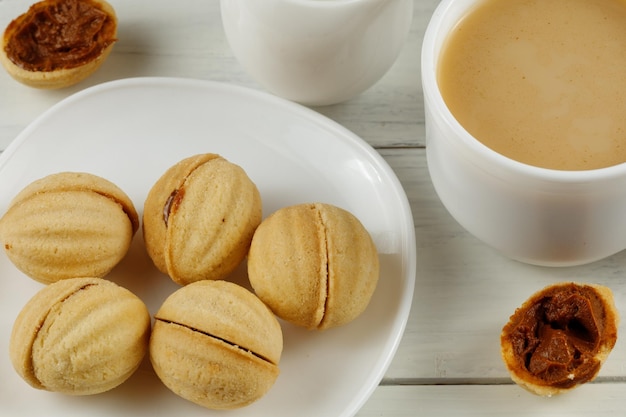 Traditional breakfast with homemade cookies