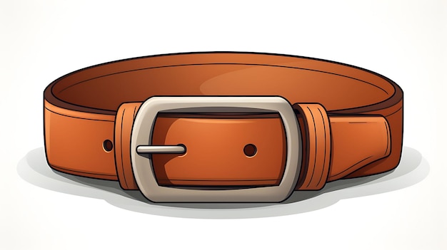 Photo traditional brown leather belt in vector form