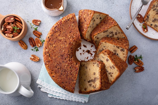 Фото Традиционный бурый сахарный ореховый пирог