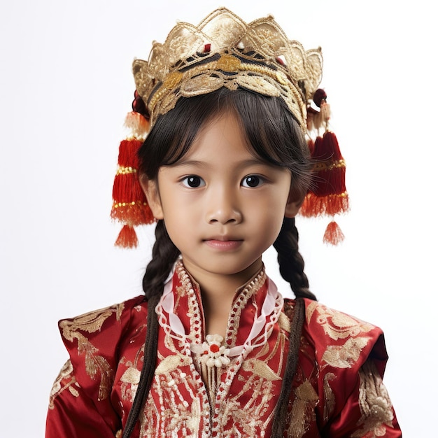 사진 전통적인 버마식 8살이 스튜디오에서