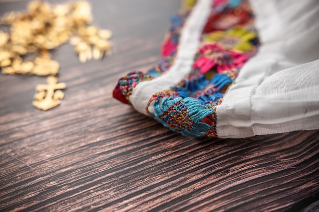 Photo traditional camisole of the handmade peasant woman of panama