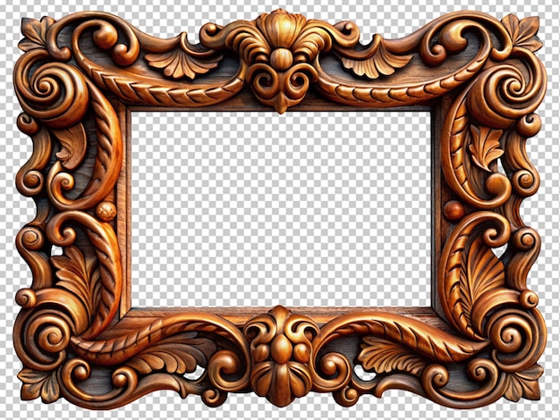 Photo traditional carved wooden frame