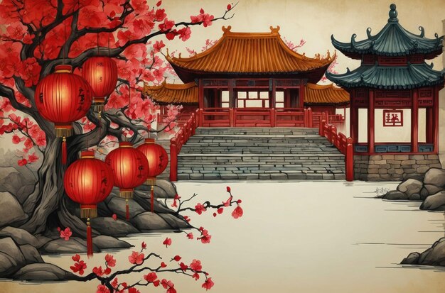 Traditional Chinese Architecture and Lanterns