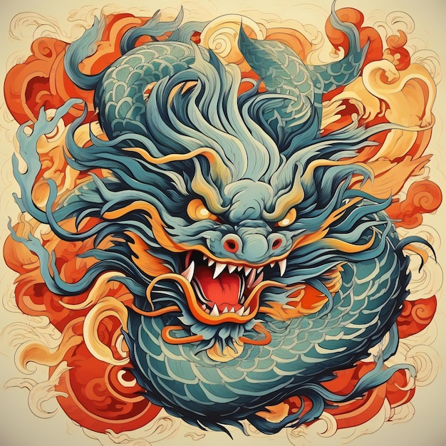 A Traditional Chinese Dragon Tattoo Design