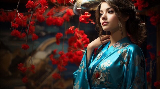 traditional chinese dress HD 8K wallpaper Stock Photographic Image