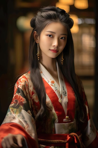 Традиционная китайская девушка