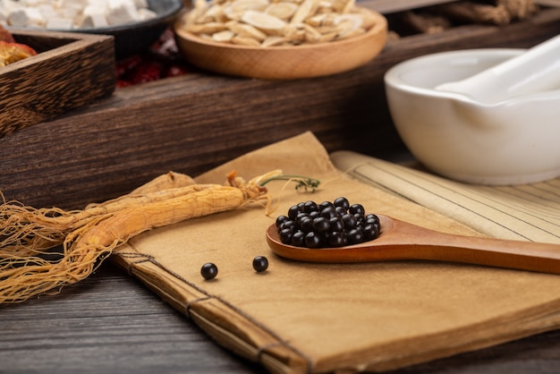 Traditional Chinese medicine pills and medical books