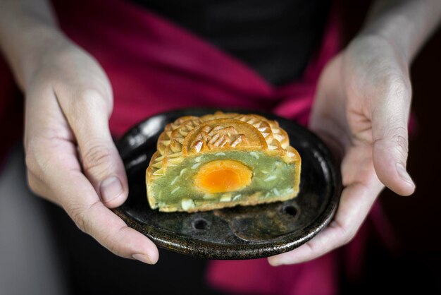 traditional chinese mooncakes festive sweet food closeup