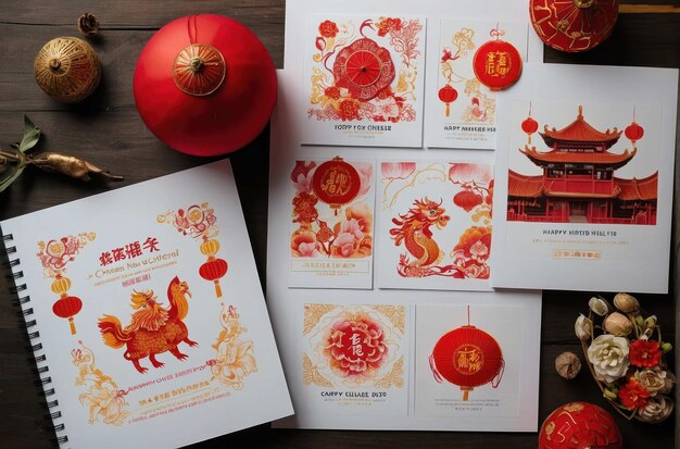 Photo traditional chinese new year themed composition