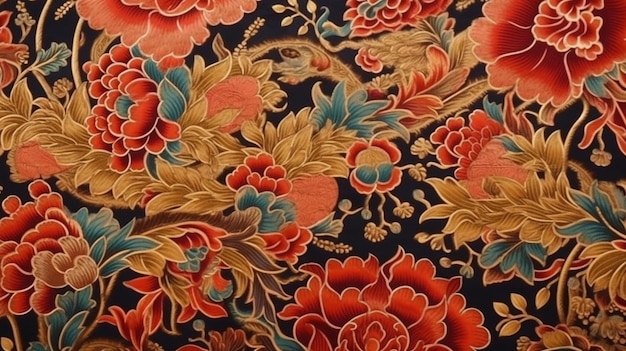 Traditional chinese patterned fabric