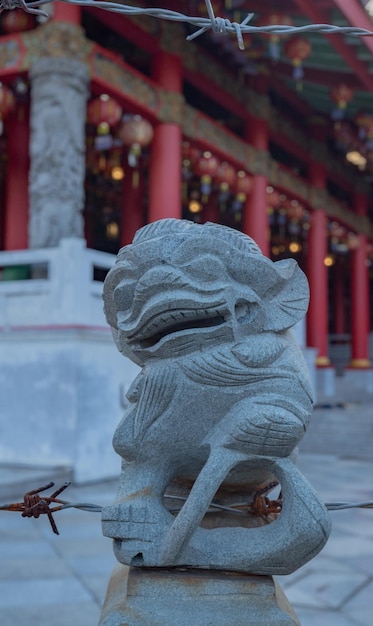 Traditional chinese statute on the chinese temples when chinese new years