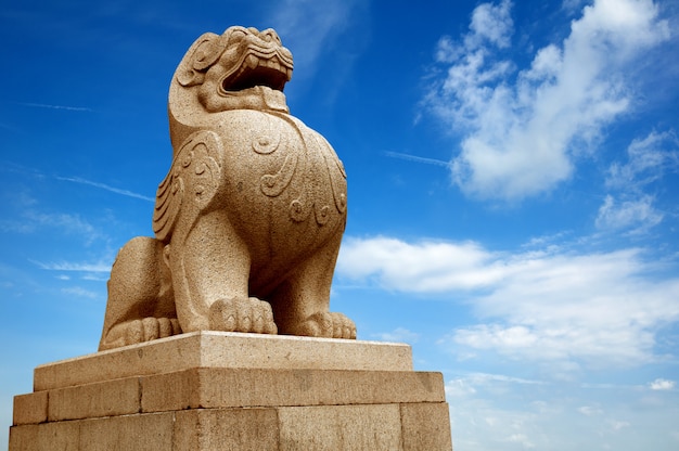 Traditional Chinese stone lion