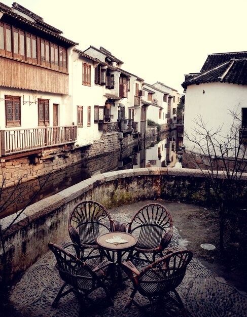 Photo traditional chinese tea house in suzhou, china.