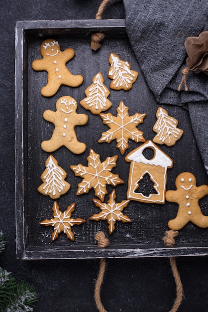 Traditional christmas gingerbread cookies