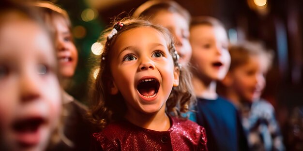 Foto tradizionale festa di natale con canti natalizi