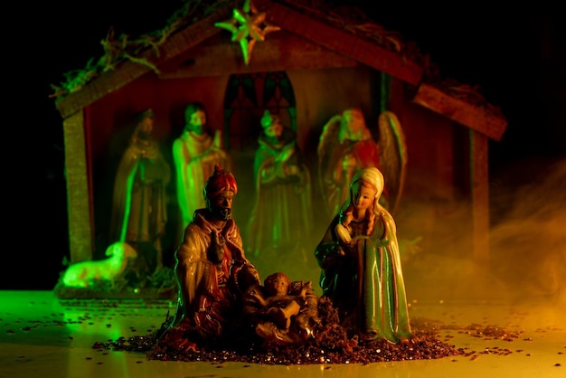 Traditional christmas scene birth of jesus nativity scene christmas christian nativity scene with