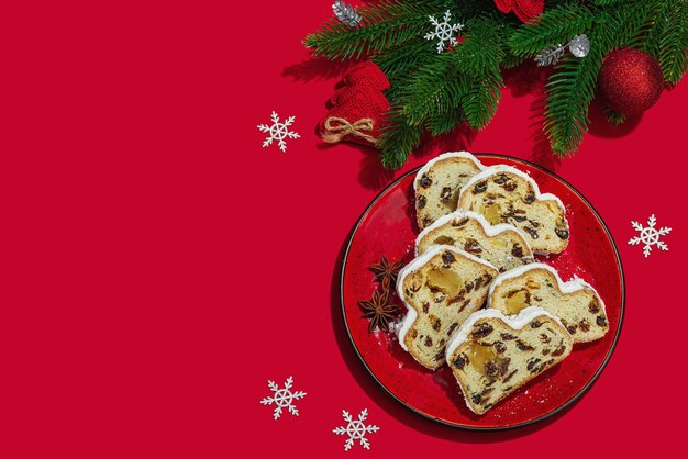 Premium Photo | Traditional christmas stollen german cake european
