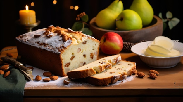 Traditional christmas swiss pear bread