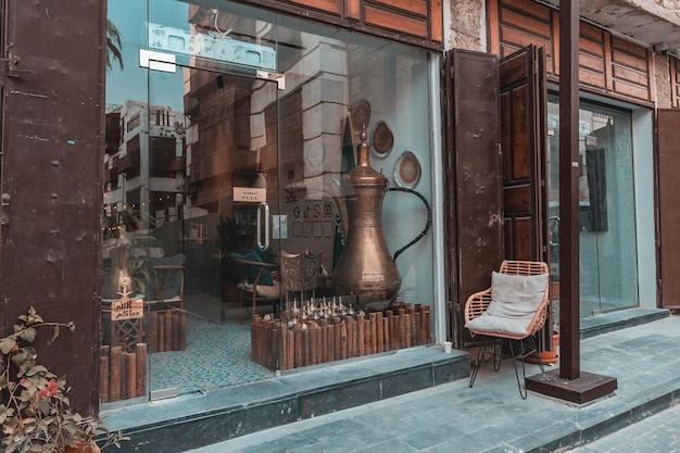 Premium Photo | Traditional coffee shop outside view in Jeddah old town