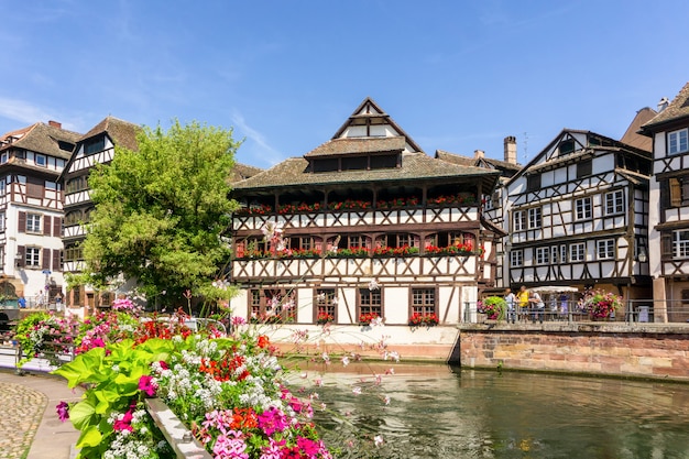 Traditional colorful houses in Strasbourg at France