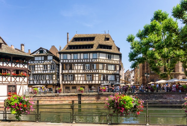 Traditional colorful houses in Strasbourg at France