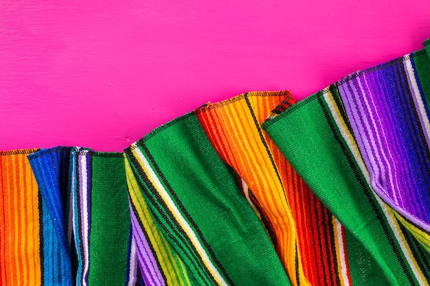 Traditional colorful table decorations for celebrating Fiesta.