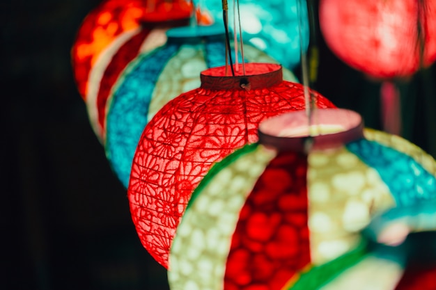 Traditional Colorful Thai Paper Lamp